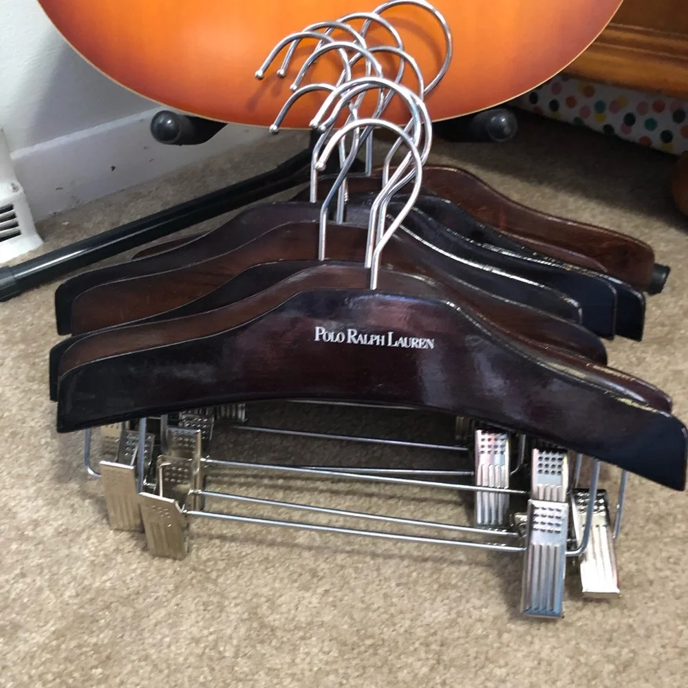 Polo Ralph Lauren Walnut Wooden Kids Hangers Set of 10